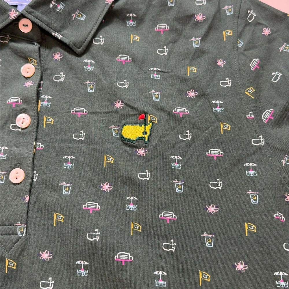 The Masters Magnolia Lane Collection Women’s Short Sleeve All over Print Polo - Picture 3 of 8